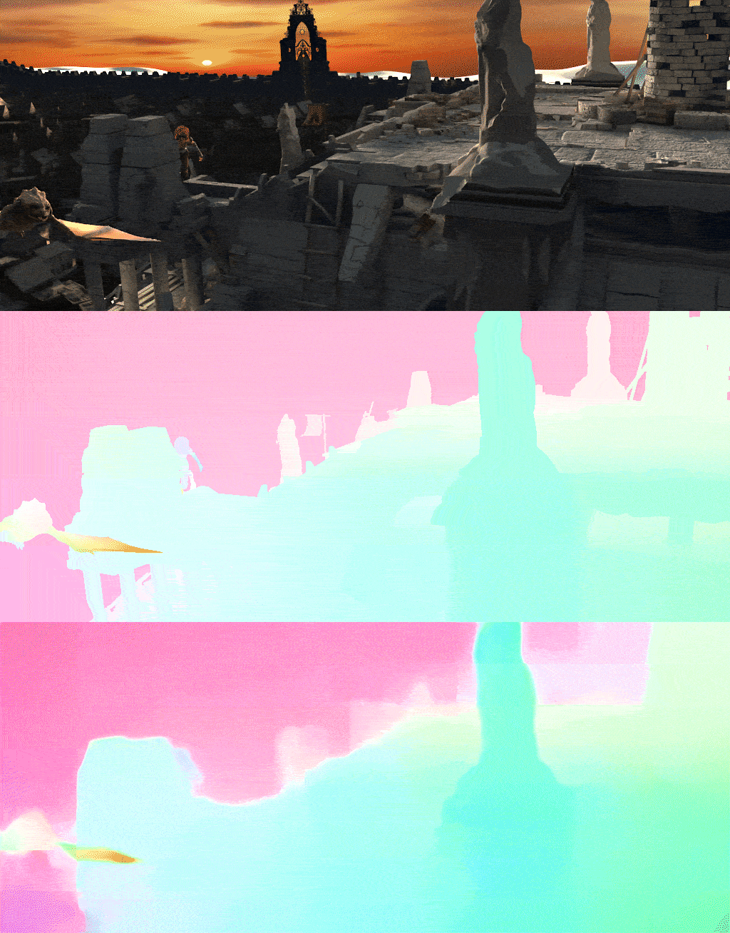 Optical Flow results gif for Temple 2 scene